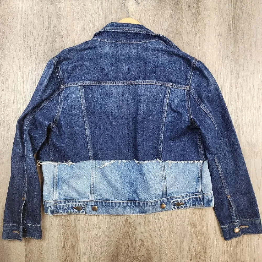 FRAME Reconstructed Ombre Denim Jacket size M